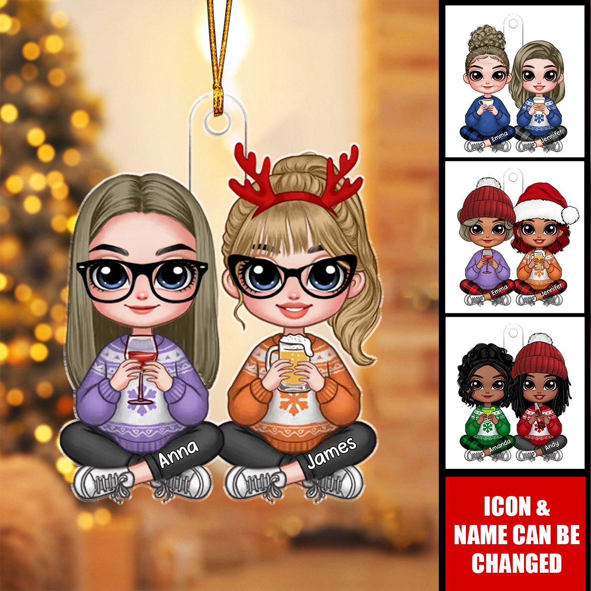Personalized Gift For Granddaughter Daughter From Grandma Mom Acrylic Christmas Ornament
