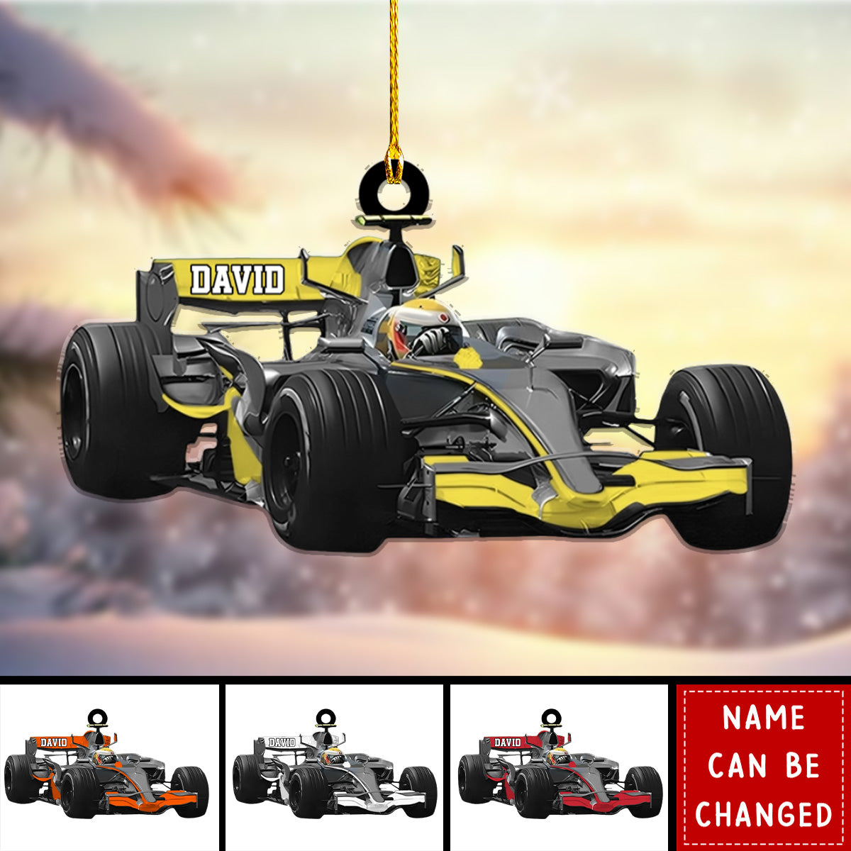 Personalized Race Car Ornament, Racing Lover Gift, Custom Race Car Christmas Ornament, Racer Gift, Race Car Lover Gift