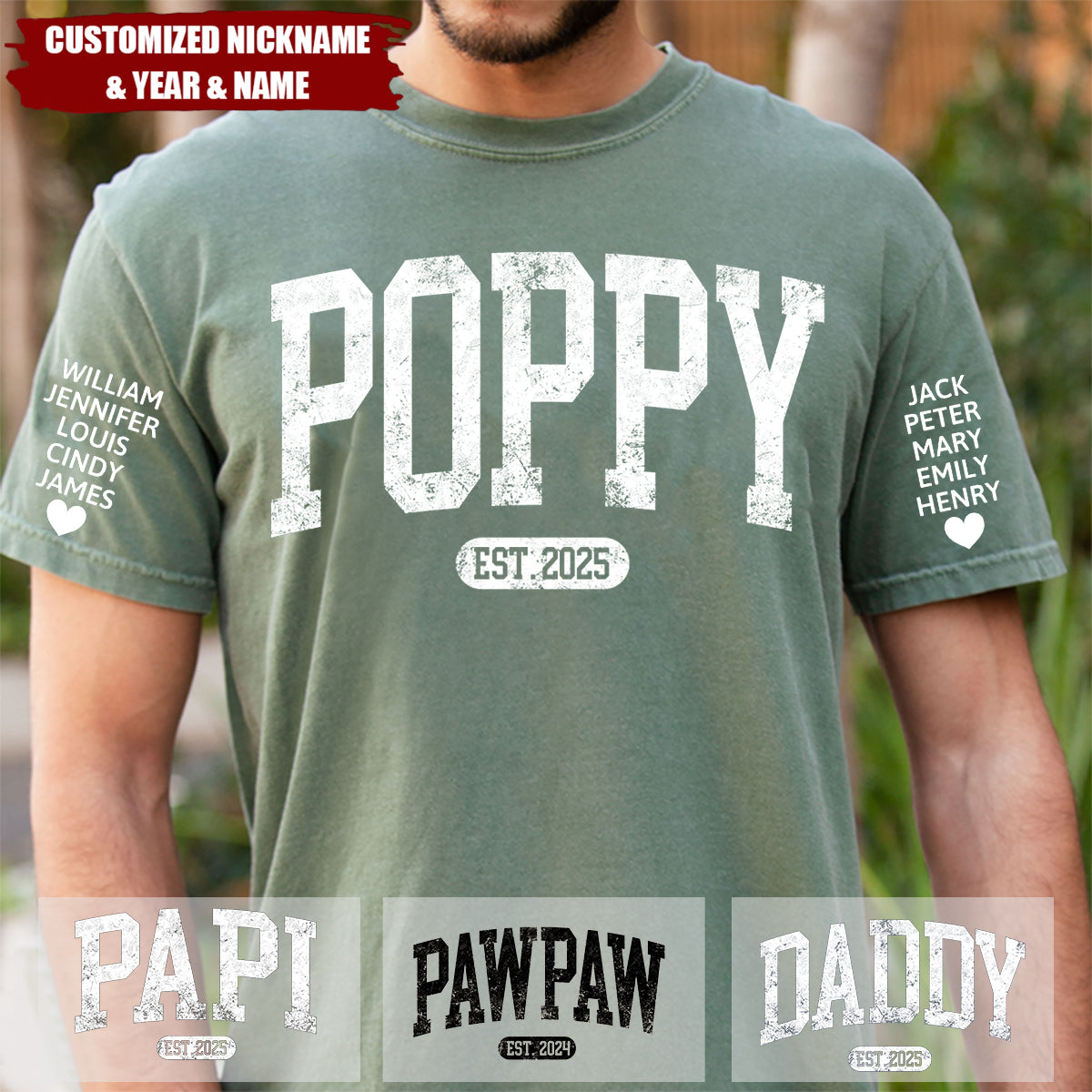 Personalized Papa Shirt With Est Year Dad T-Shirt, Gift for Papa With Est Date