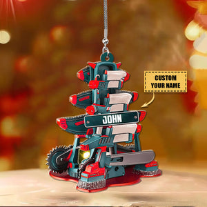 Personalized Arborist Machines Christmas Shaped Ornament, Perfect Gift For Arborist