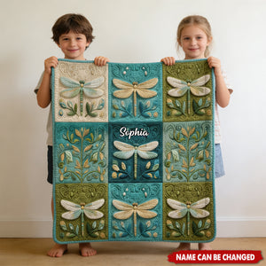 Mystical Dragonfly - Personalized Dragonfly Blanket