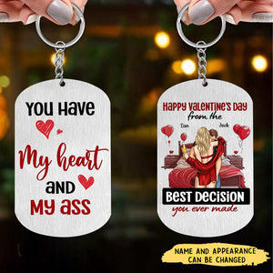 Personalized Couple Stainless Steel Keychain - Gift Idea For Couple/Him/Her