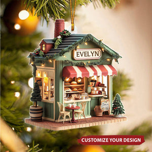 Coffee Shop - Personalized Acrylic Christmas Ornament, Gift For Coffee Lover, Book Lover