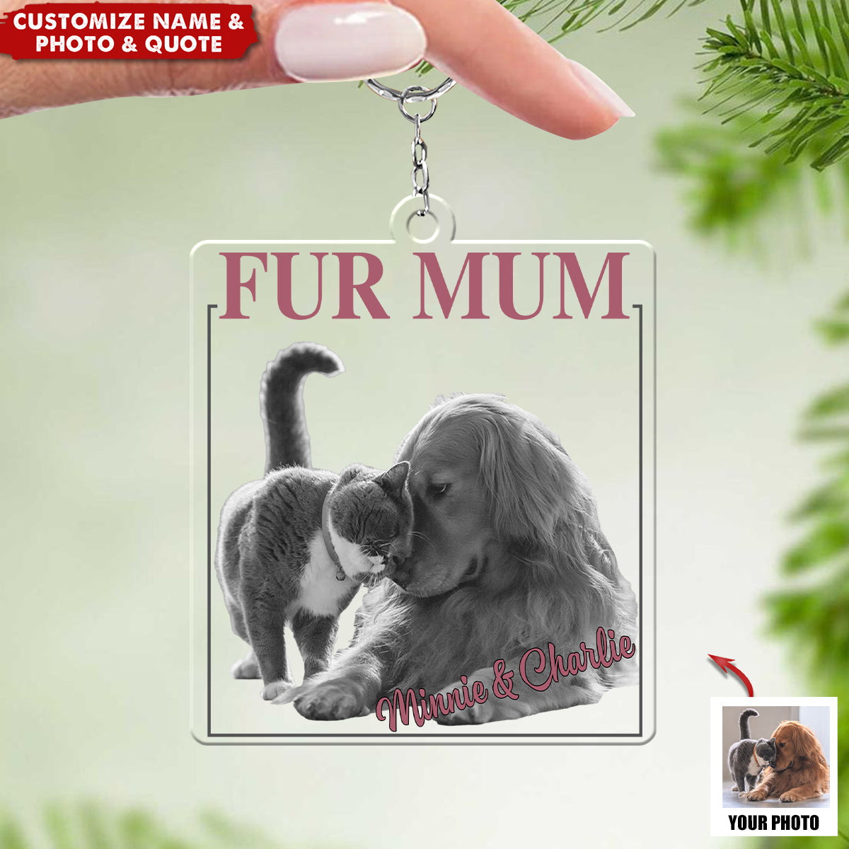 Custom Photo Let's Journey Together - Dog & Cat Personalized Keychain - Gift For Pet Owners, Pet Lovers
