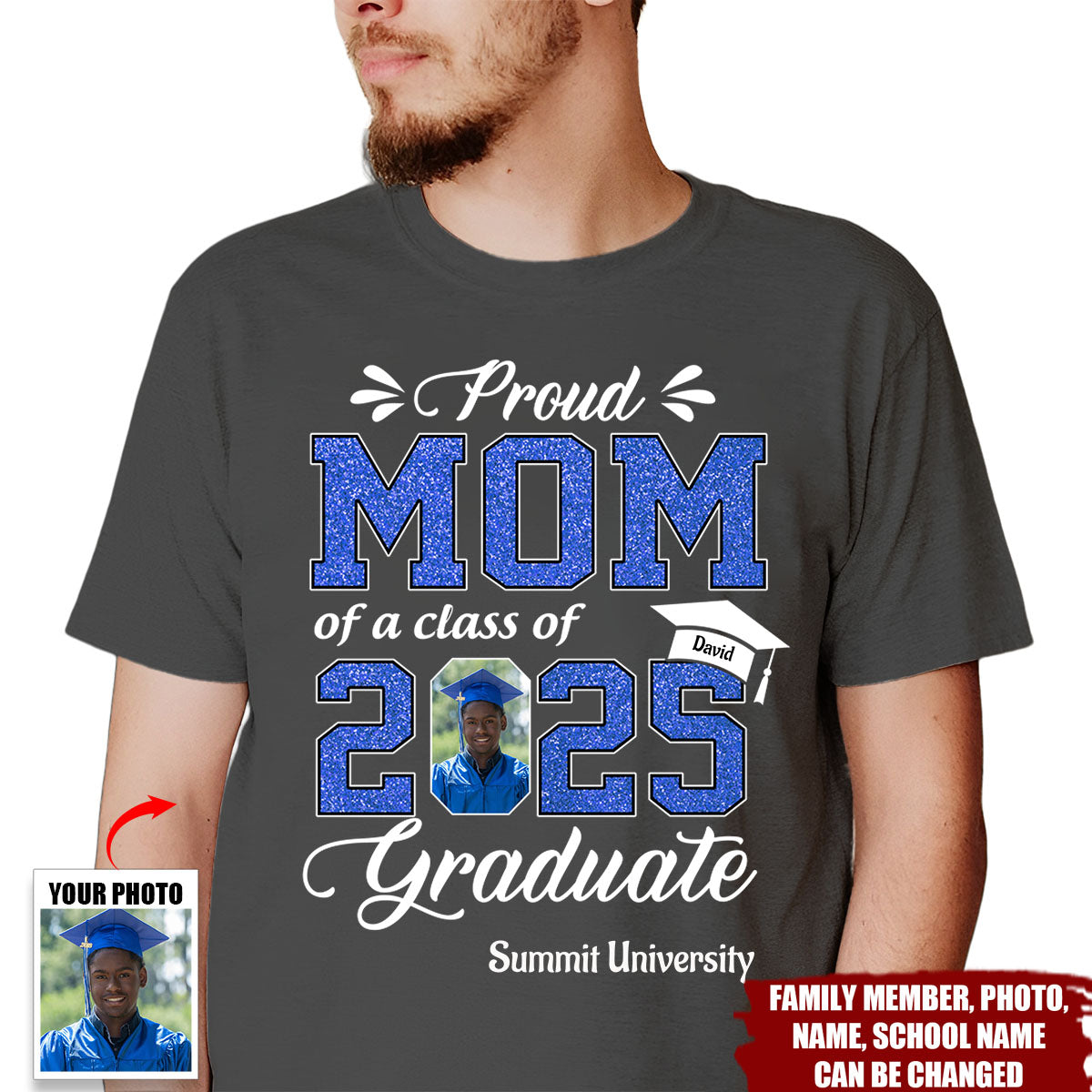 Graduation Class of 2025 Gifts For Family Member Proud Family Personalized T-Shirt
