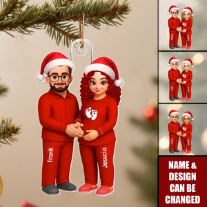 Expecting Parents Christmas Pregnancy Baby Arriving - Personalized Acrylic Ornament