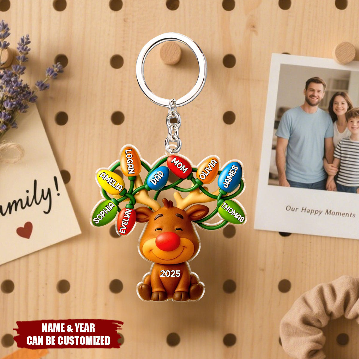 Our Reindeer Crew - Personalized Acrylic Keychain, Gifts For Mom, Dad, Kids