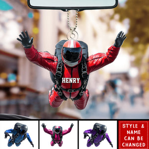 Personalized Skydiver Shaped Car Ornament – Gift For Paragliding, Skydiving Lovers