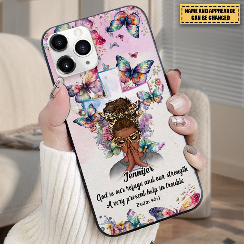 Faith Bible Verse Praying Messy Bun Woman Personalized Phone case