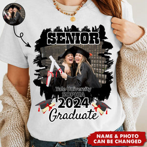 Custom Photo Graduation Senior 2024 - Personalized Custom T Shirt - Senior, Class of 2024 Graduate