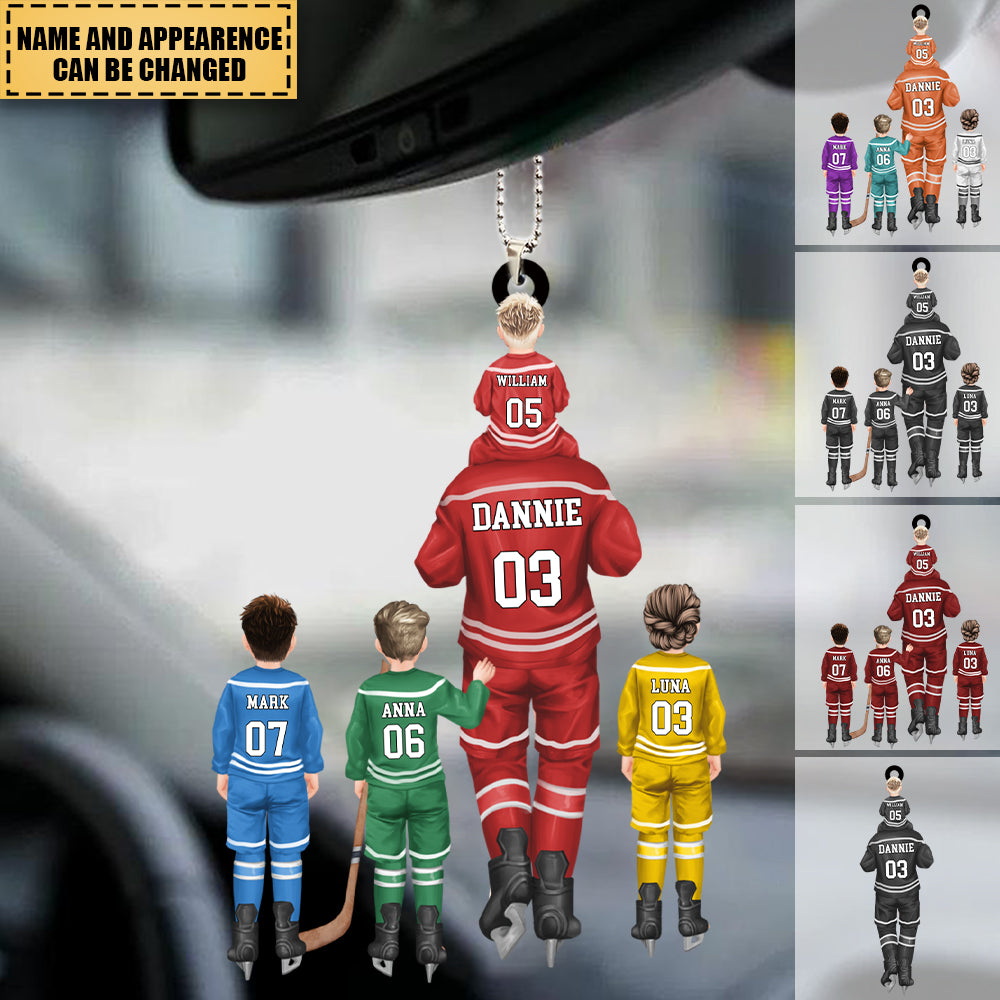 Dad And Kids Together Skate - Personalized Ornament