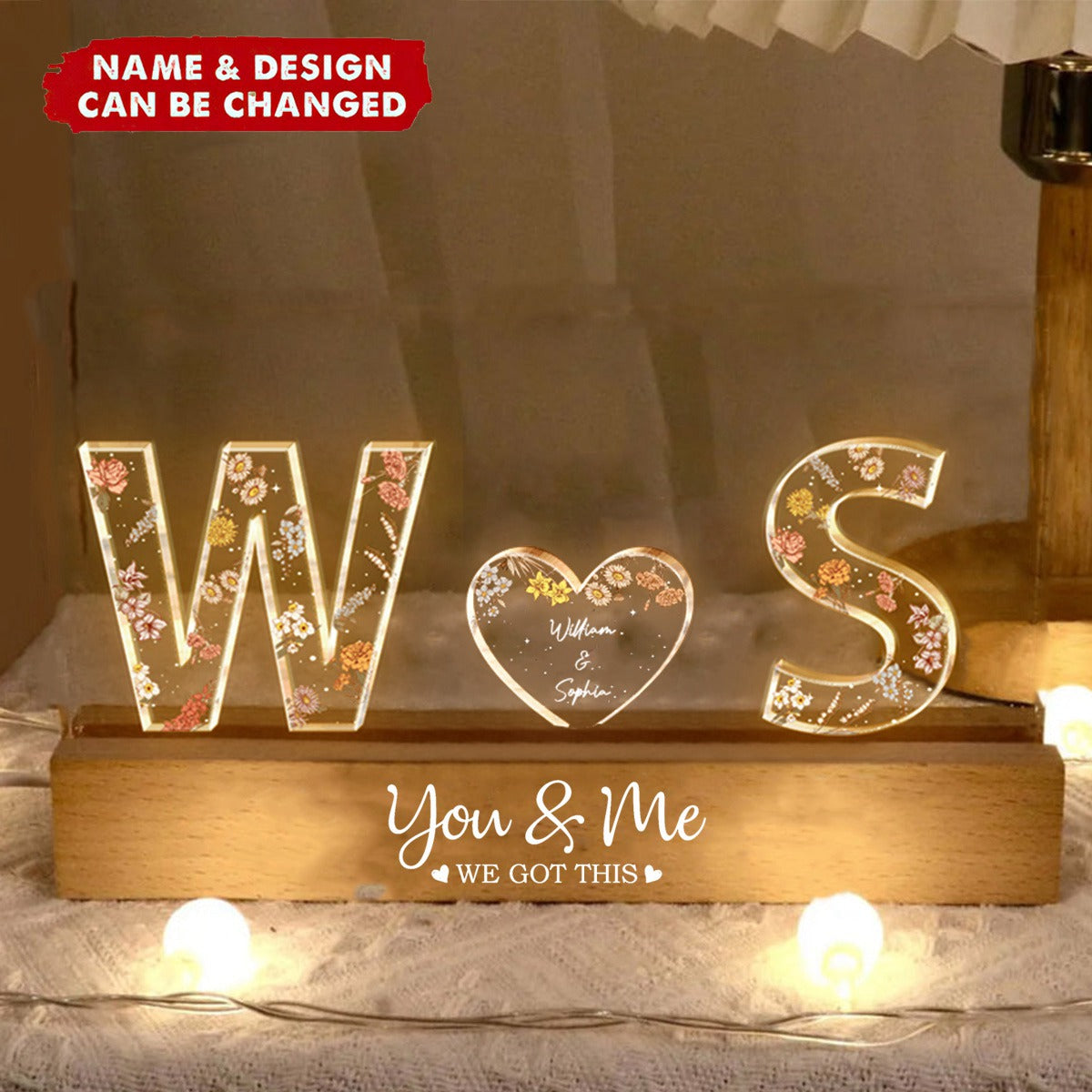 You & Me We Got This Custom Name - Personalized LED Night Light