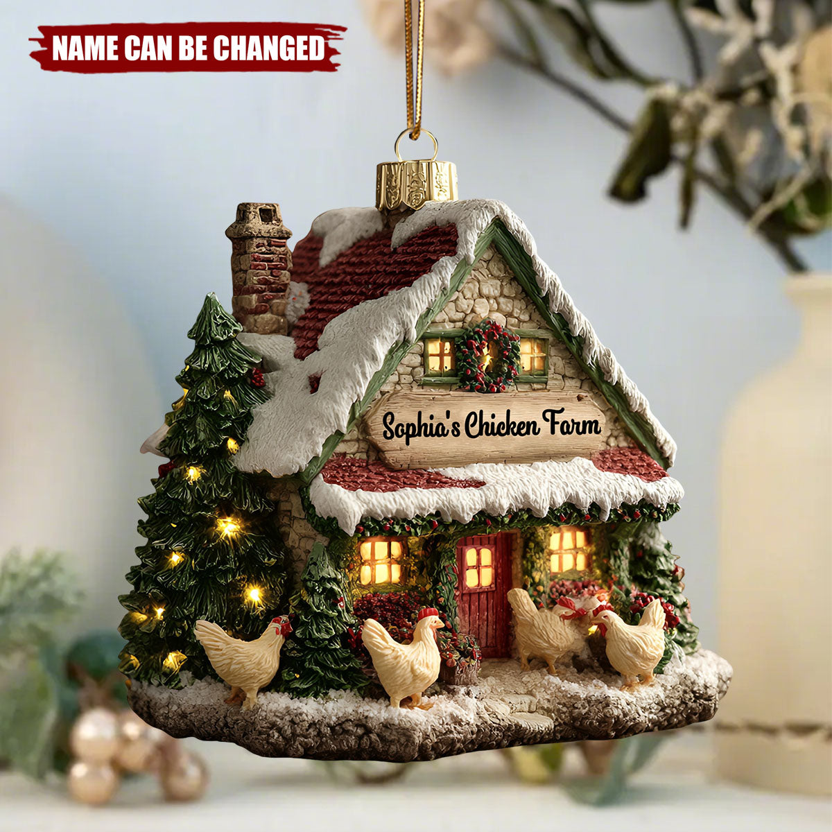 Clucking Christmas - Personalized Christmas Acrylic Ornament