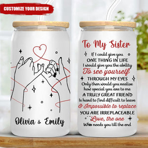 A Truly Great Friend Is Hard To Find - Bestie Personalized Glass Cup, Iced Coffee Cup - Gift For Best Friends, Sisters