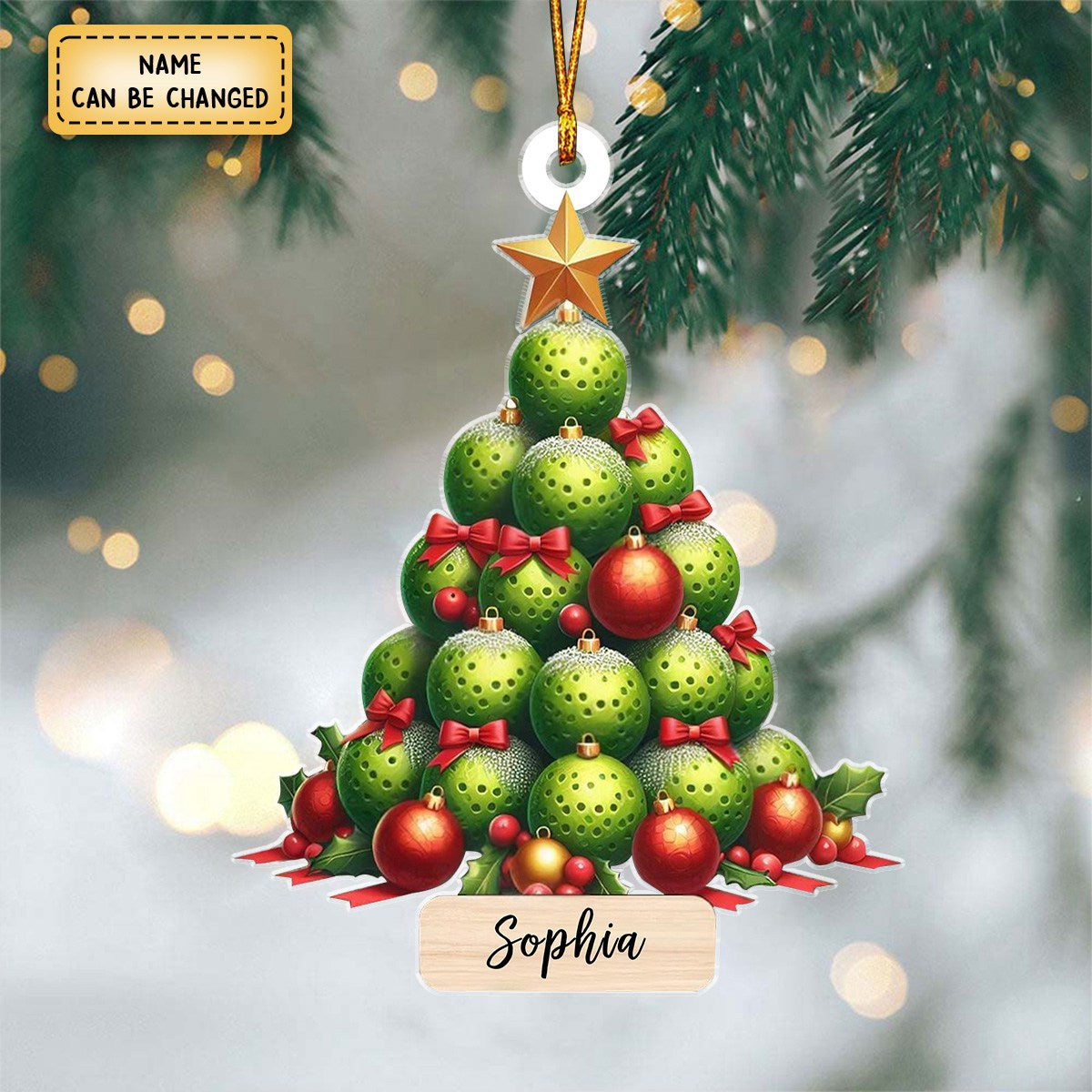 Personalized Pickleball Christmas Tree Ornament - Gift For Pickleball Lovers