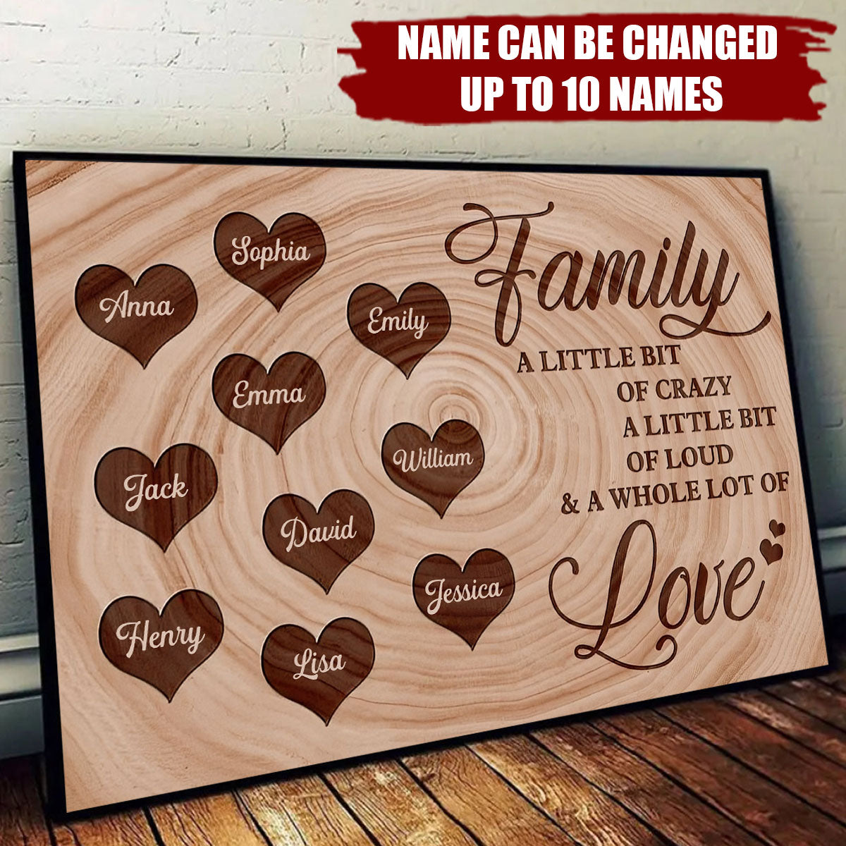 Custom Name Family A Little Bit Of Crazy - Personalized Customized Canvas - Gift For Family Members