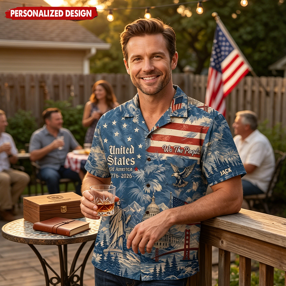 America 250th Land Of The Free Hawaiian Shirt - Personalized Gifts For Patriots
