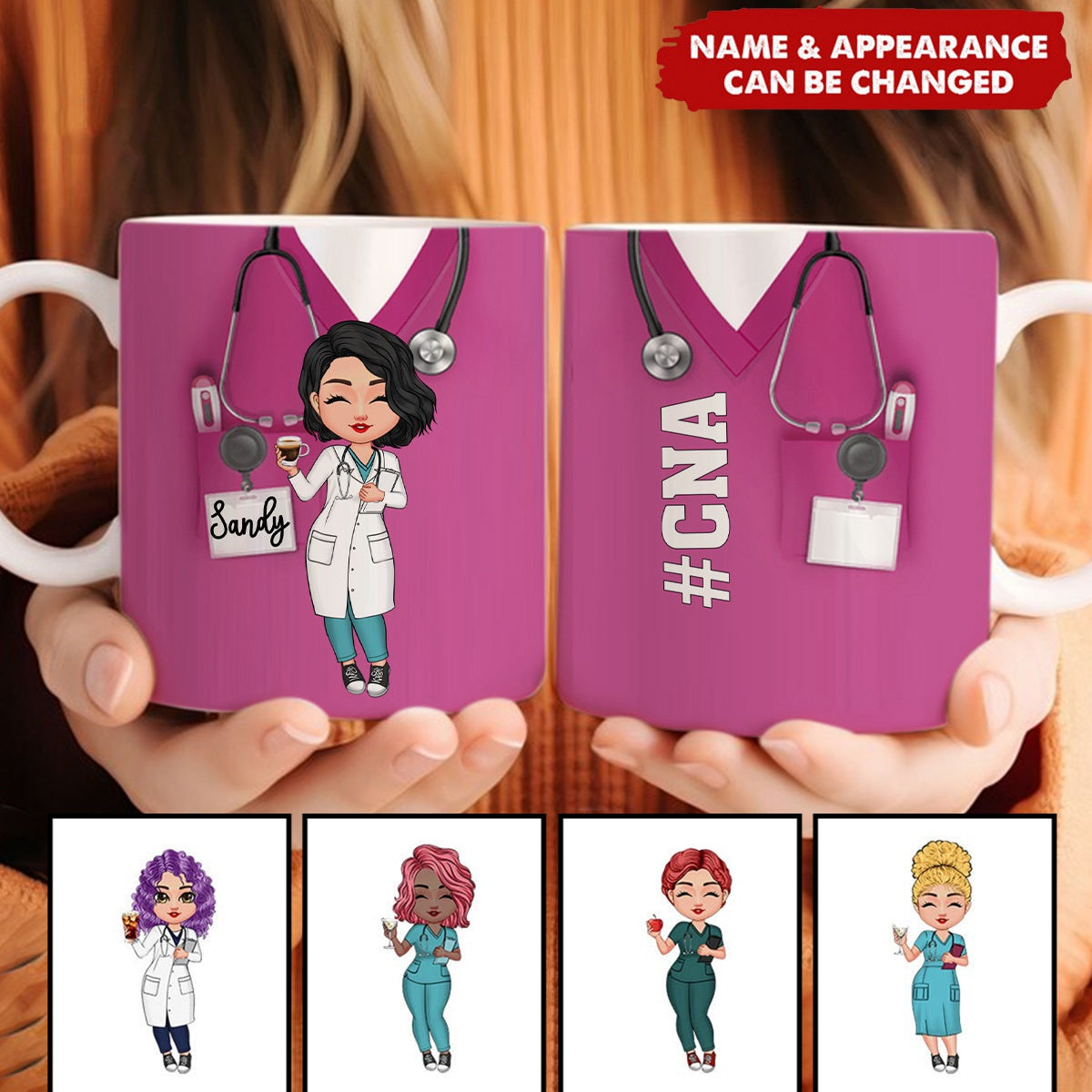 Nurse Scrub CNA RN Healthcare Worker Personalized Mug