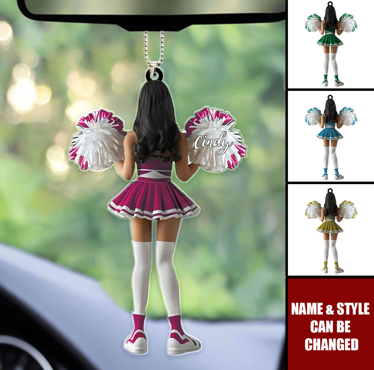 Custom Name Keepsake - Personalized Cheerleader Acrylic Car Ornament