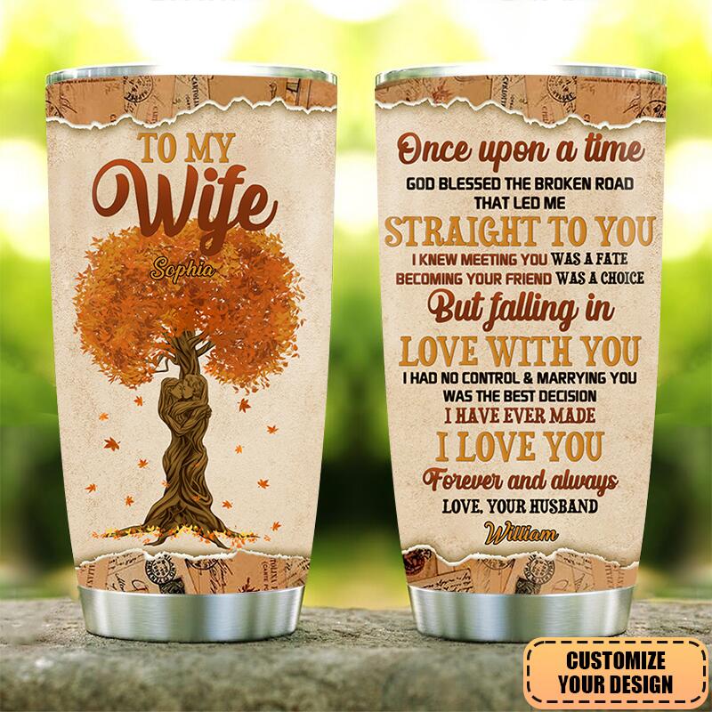 Love With You Personalized Custom Glitter Tumbler Gift For Husband Wife Anniversary