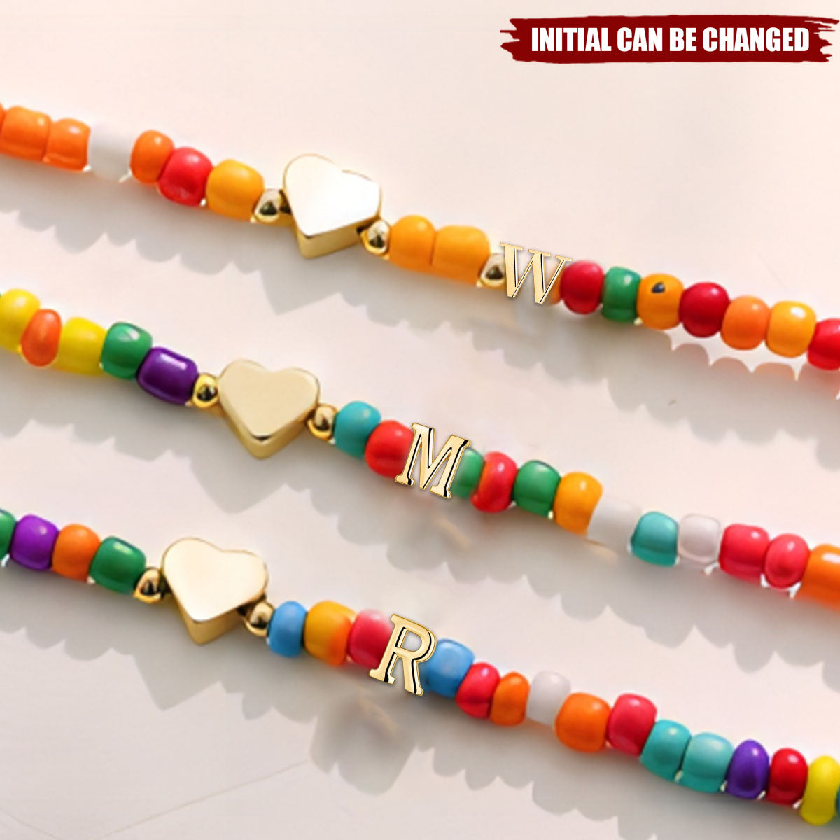 Cute Letter Beaded Choke Personalized Colorful Initial Necklaces