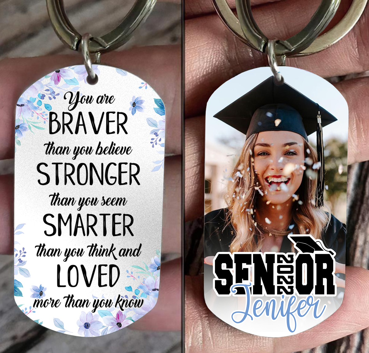 You’re Braver Than You Believe Senior Keychain 2023 Graduation - Personalized Keychain