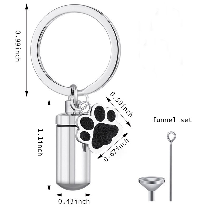 Personalized Pet Memorial Dog Paw Keychain