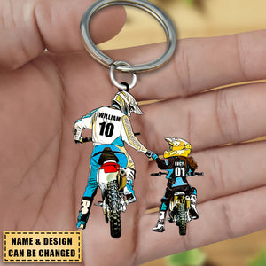 Personalized Motocross Keychain with custom Name, Number & Appearance