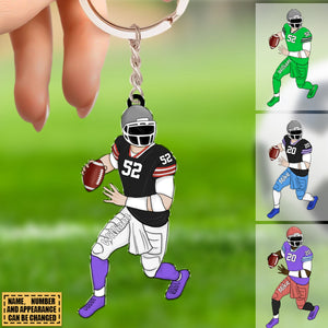 Personalized Football Keychain Gift For Football Player