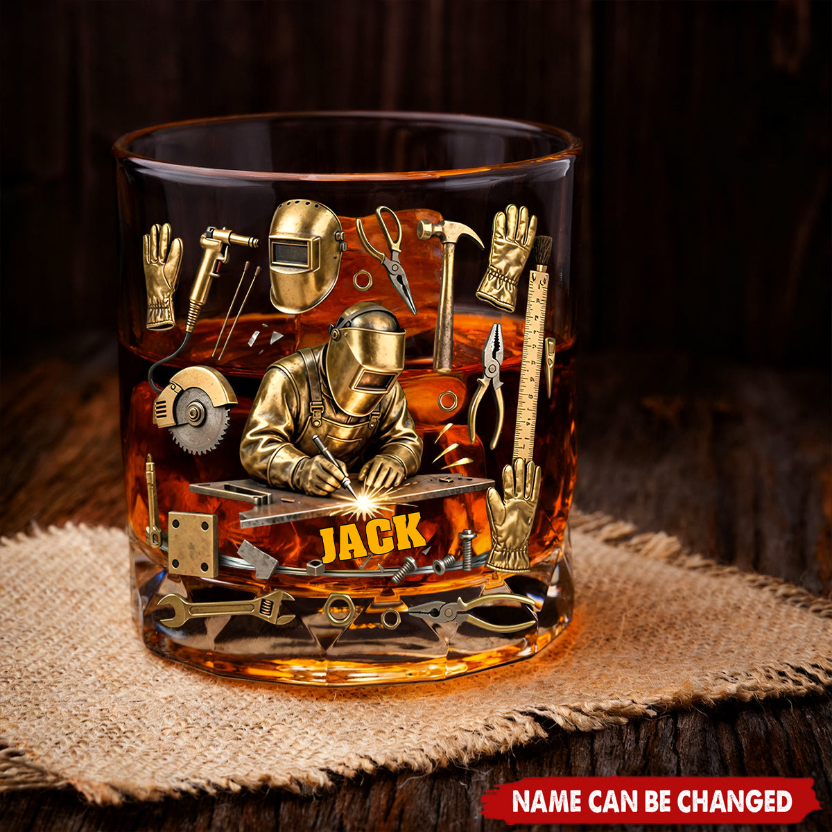 Strong Welder - Personalized Welder Whiskey Glass