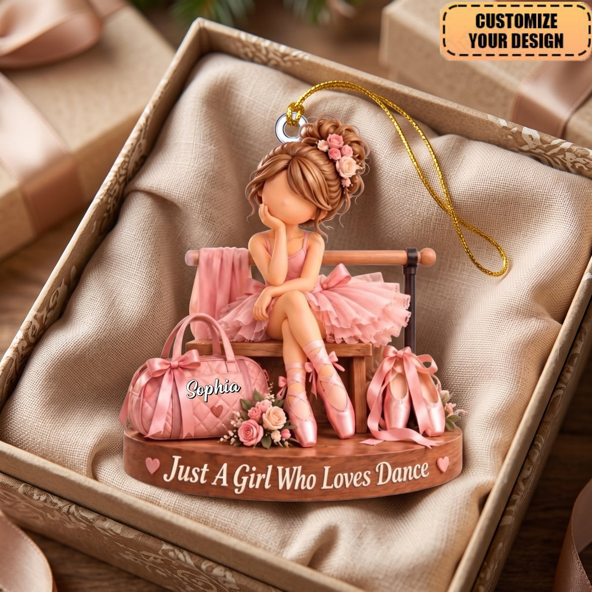 Personalized Acrylic Ballet Ornament, Custom Ballerina Gift For Girls