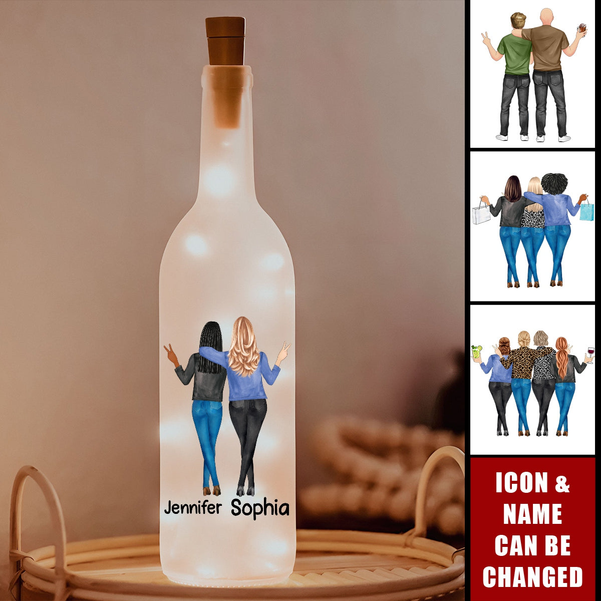 Friends That Turned Into Family - Personalized Bottle Lamp