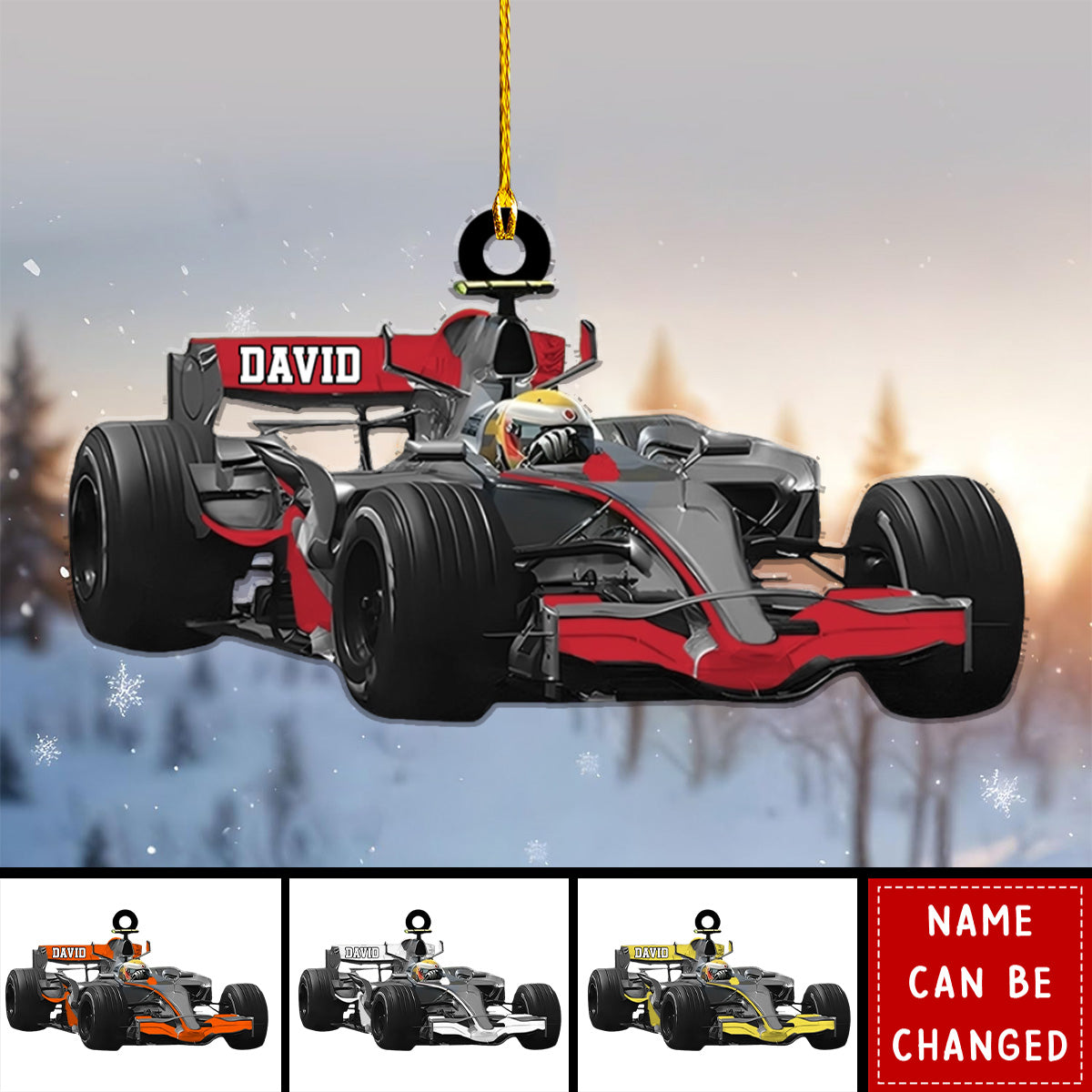 Personalized Race Car Ornament, Racing Lover Gift, Custom Race Car Christmas Ornament, Racer Gift, Race Car Lover Gift