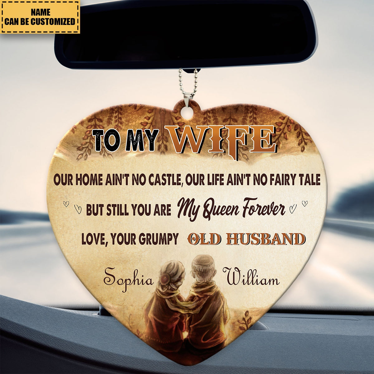 To My Wife, You Are My Queen Forever - Couple Personalized Heart Acrylic Ornament
