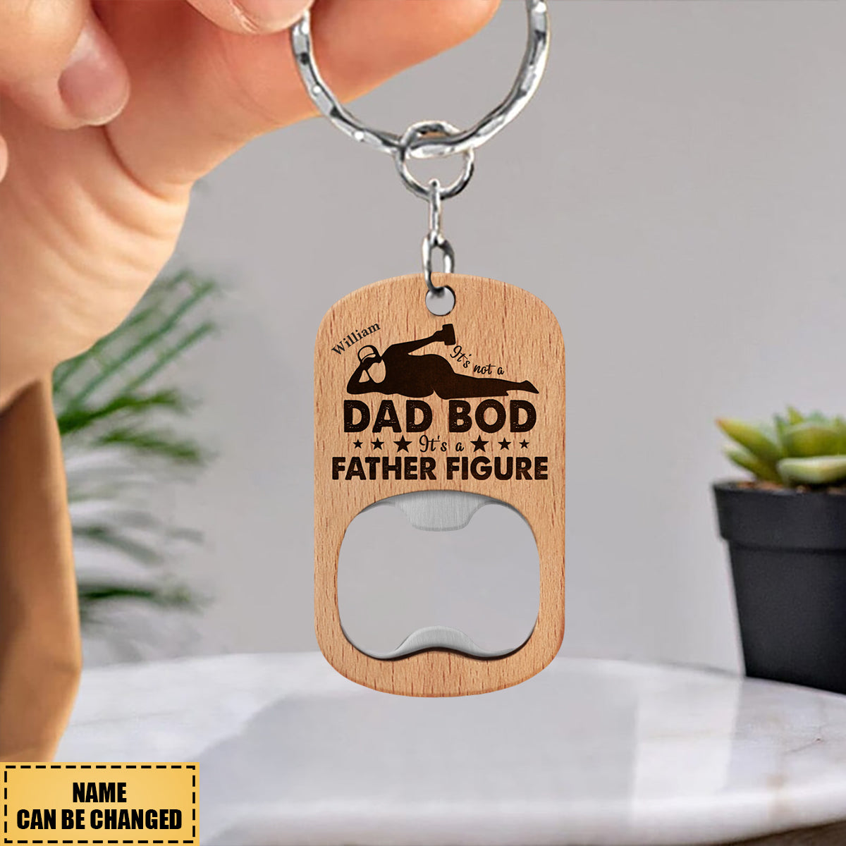 It's Not A Dad Bod - Gift For Father, Daddy, Papa, Uncle - Personalized Bottle Opener Keychain