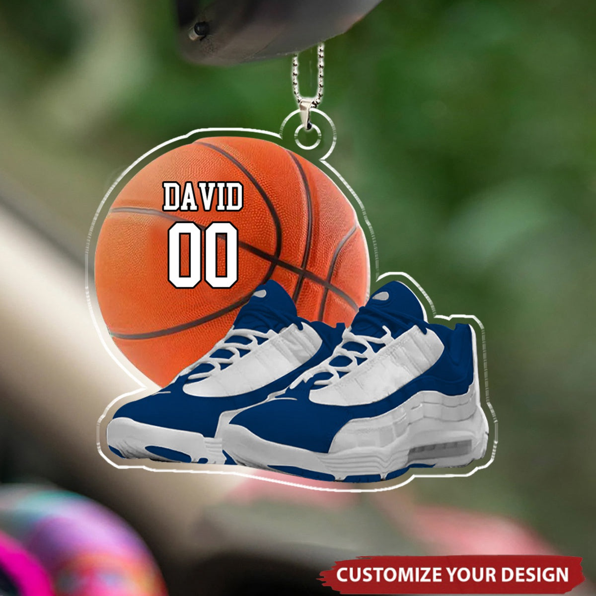 Personalized Basketball Shoes And Ball Car Ornament - Gift For Basketball Players