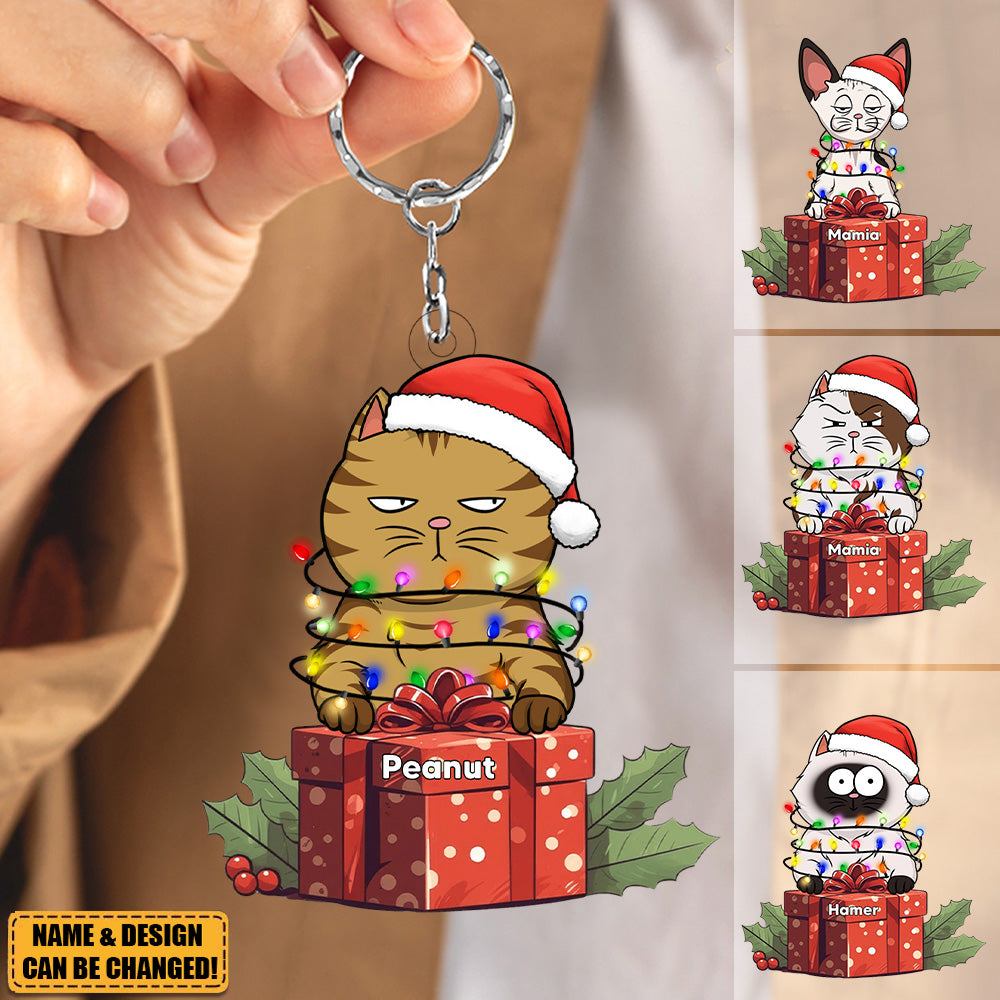 Cute Cat Kitten Pet Christmas Gift Personalized Arcylic Keychain
