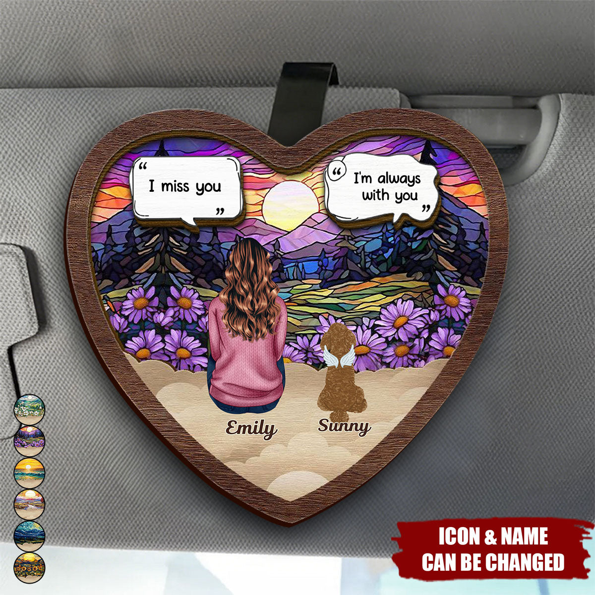 I Miss You Memorial Dog Cat - Personalized Custom Shaped Car Visor Clip
