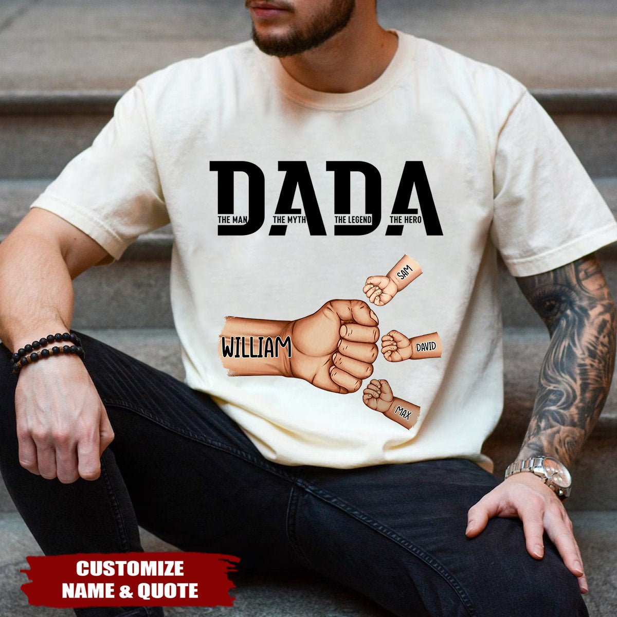 Papa The Man The Myth The Legend, Personalized T-shirt, Gift For Dad, Grandpa