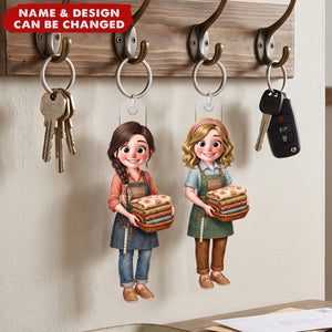 Sewing Is My Happy Place - Personalized Acrylic Keychain