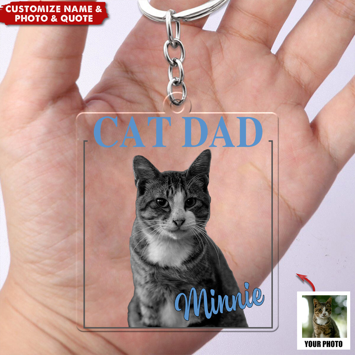 Custom Photo Let's Journey Together - Dog & Cat Personalized Keychain - Gift For Pet Owners, Pet Lovers
