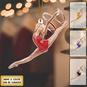 Personalized Gymnastics Girl Shaped Ornament