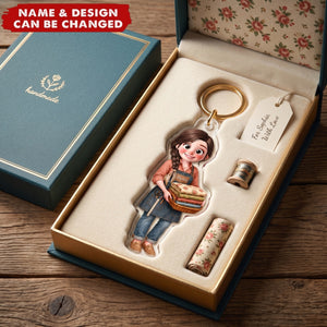 Sewing Is My Happy Place - Personalized Acrylic Keychain
