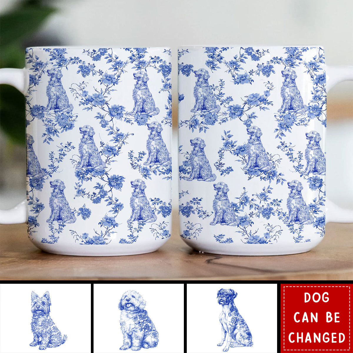 Dog Mom - Toile De Jouy Version - Personalized Mug