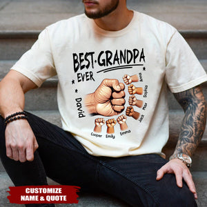 Personalized Best Dad Ever Fist Bump T-shirt Gift for Dad Grandpa