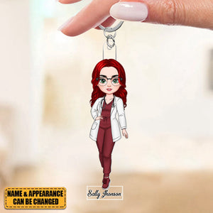 Lovely Nurse Doll，Personalized Acrylic Keychain - Nurse's Day, Appreciation Gift For Nurse