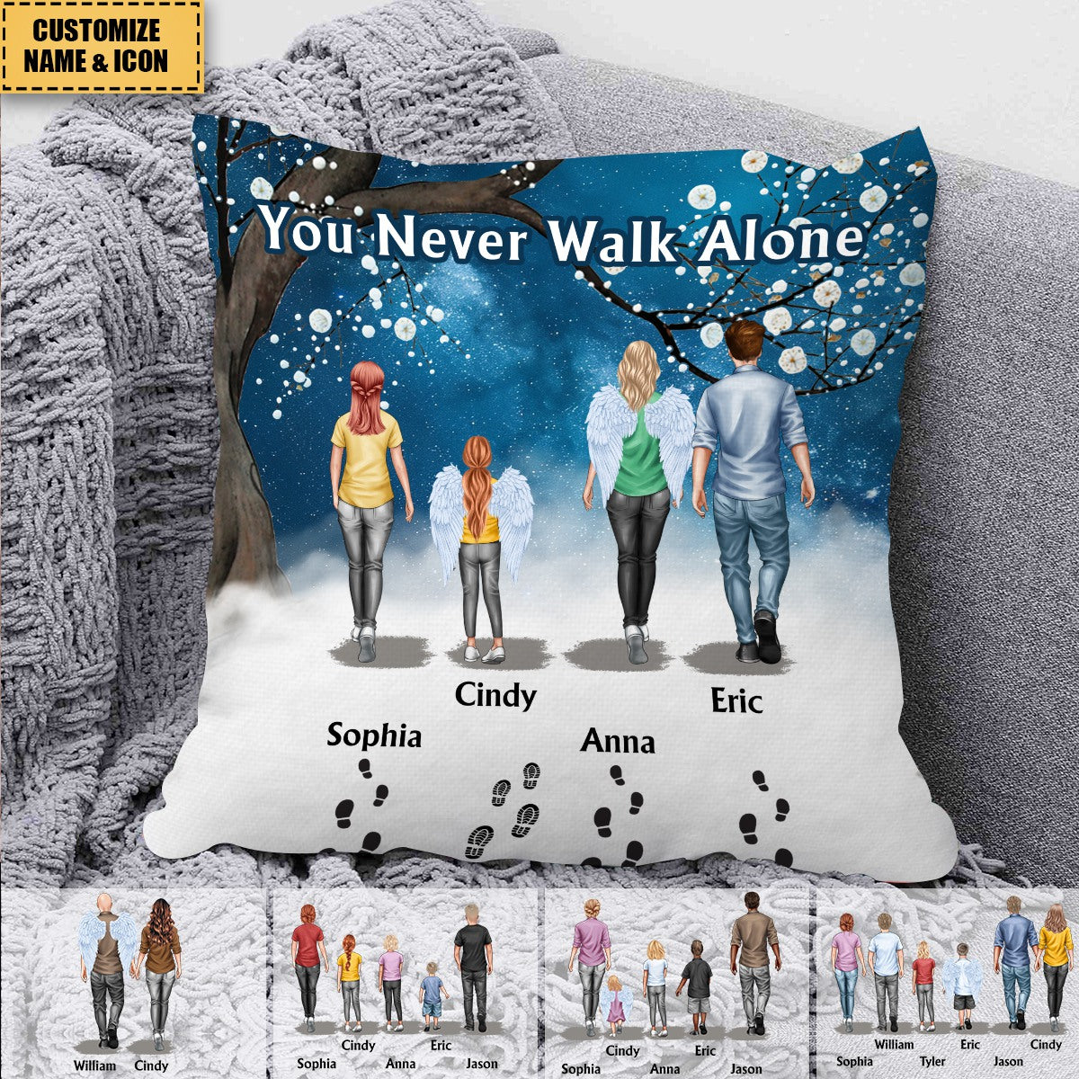 You Never Walk Alone - For Loss Of Loved Ones Memorial - Personalized Pillow