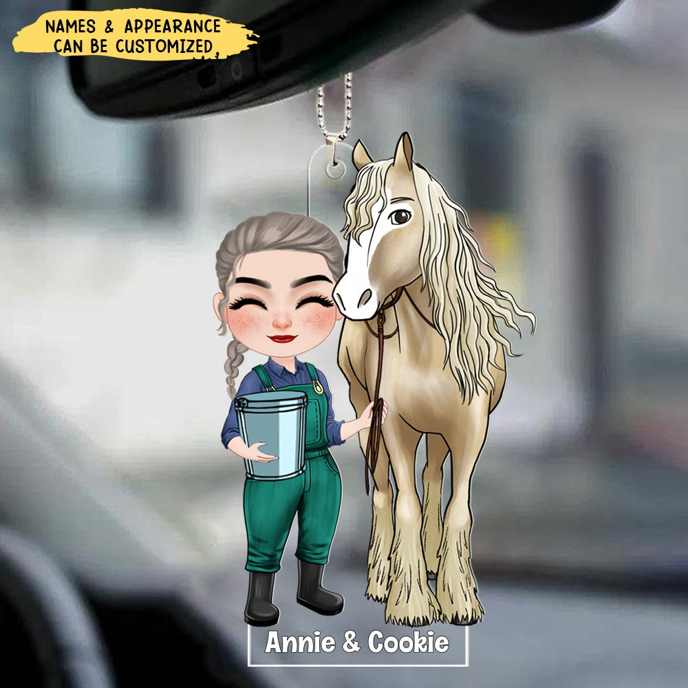 A Girl With Her Lovely Horse Personalized Acrylic Ornament