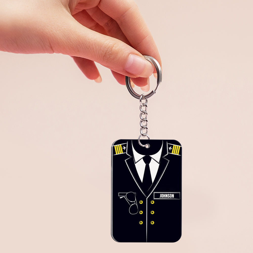 Fly Safe, I Need You Here With Me, Gift For Pilot, Personalized Keychain, Custom Name Pilot Keychain