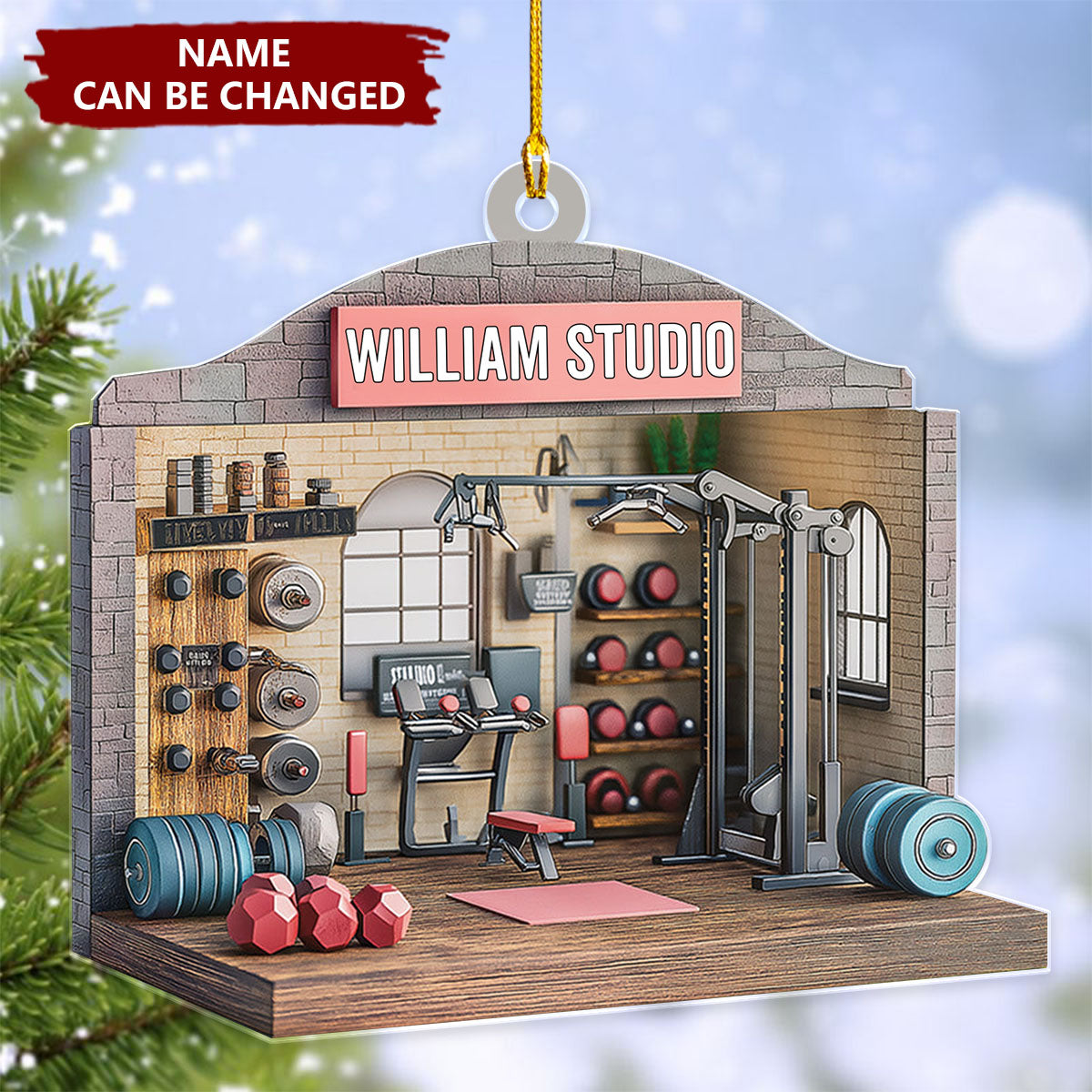 Personalized Gym Fitness Studio Ornament - Christmas Gift For Gym Lover
